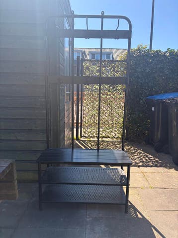 IKEA Kapstok met schoenenrek - Zwart metaal