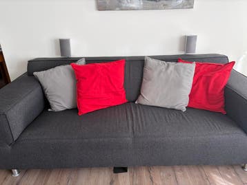 donkergrijze driezitsbank