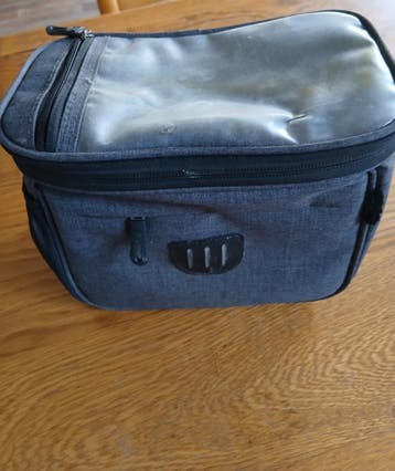 Fietstasje voor aan het stuur.grijs