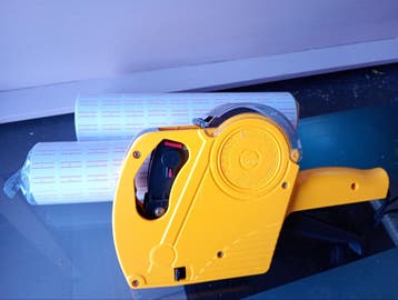 Prijstang met rollen stickers