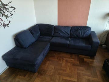 Gratis blauwe hoekbank (hoek rechts)