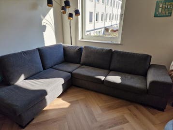 GRATIS OPHALEN Grijze 4-zits hoekbank