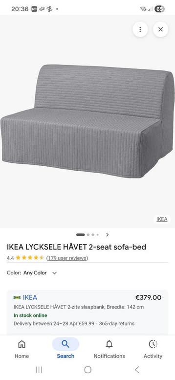 IKEA LYCKSELE HÅVET 2-zits slaapbank - gratis af te halen