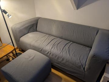 Klippan bank met poef gratis af te halen