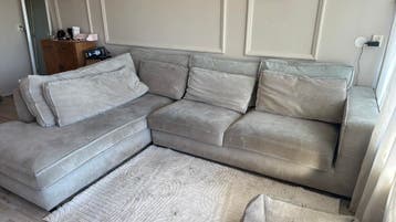 Hoekbank beige/grijs gratis