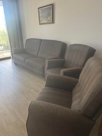 Bankstel, bank en 2 stoelen, gebruikt gratis ophalen