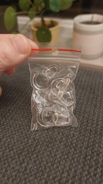 Transparante gordijnhaken - set van 6 stuks