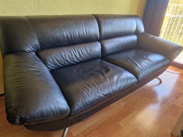 Gratis!! Zwart lederen 3-zits bank