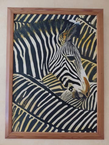 Schilderij zebra 50 cm bij 70 cm