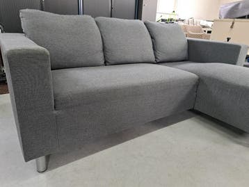 Grijs bankje met chaise longue - 195 cm