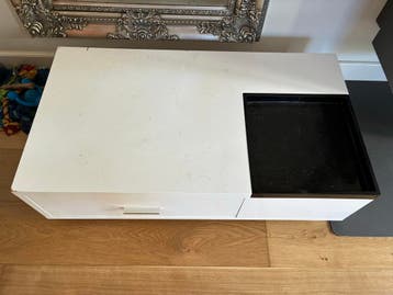 Salon tafel met lade en los dienblad - opknapper