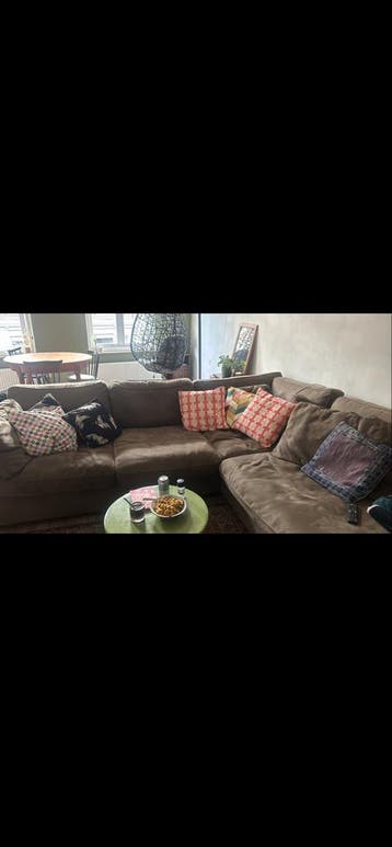 Bruine hoekbank, bruin, 4+ personen B 260cm L 300cm D 1.03cm