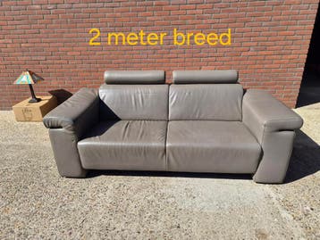 Echt leren bank, 2 meter breed, nog prima in orde