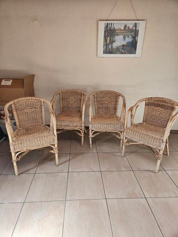 4 rotan rieten stoelen GRATIS OPHALEN