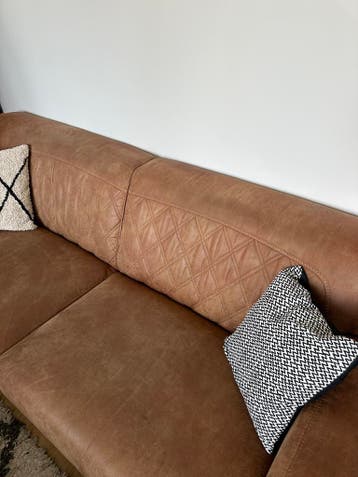 Gratis comfortabele bruine leren bank 227,5 x 92,5