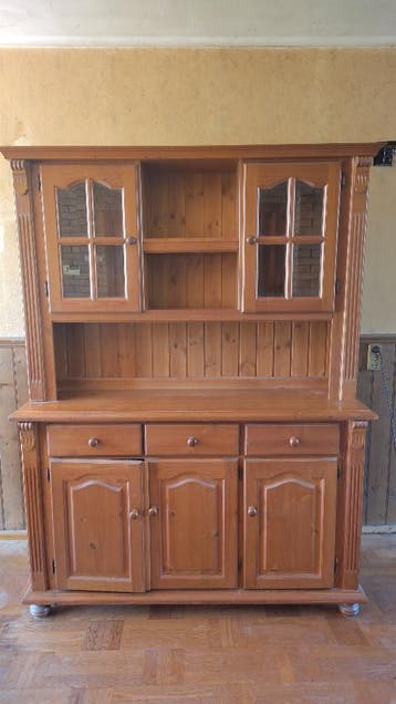 Buffetkast hout met glazen deurtjes