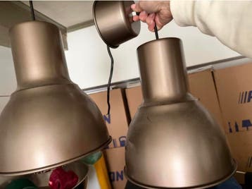 IKEA Hektar lampen brons set 4 stuks GRATIS