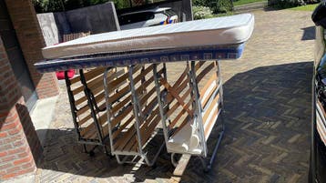 Opklapbed verrijdbaar met wielen 3 stuks met 2 matras gratis