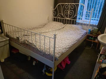 IKEA Leirvik bed 160x180 wit + lattenbodems ophalen weekend