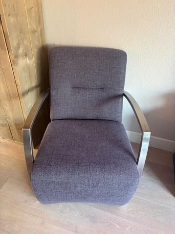 GRATIS - Set van 2 Fauteuils – Paars/Grijs – Design