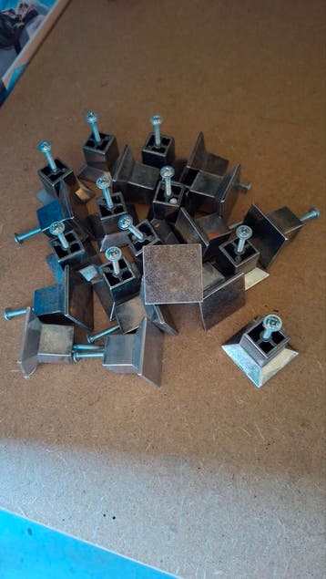 Set van 20 Keuken Deurknoppen - Vierkant Metaal