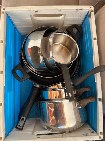 Pannenset: 7 kookpannen, 2 koekenpannen met deksels