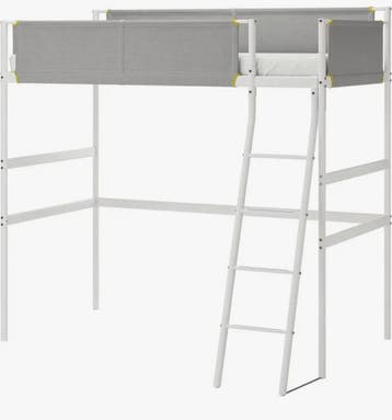 IKEA Hoogslaper wit met grijze ombouw