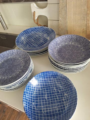 Mooi serviesgoed, blauw/wit, diverse patronen