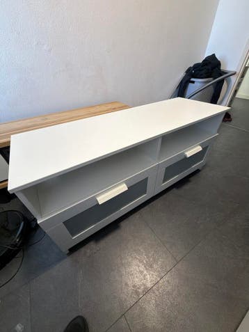 Witte TV-kast met lades en open vakken