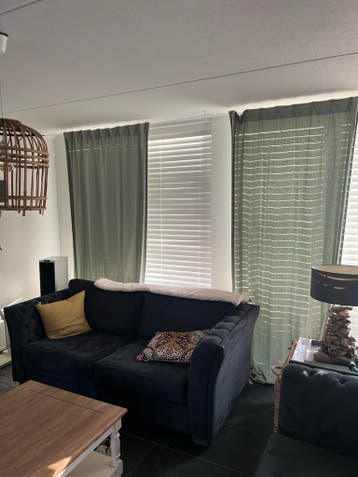 2x Zachtgroene Gordijnen 140x312 cm - Goede Staat