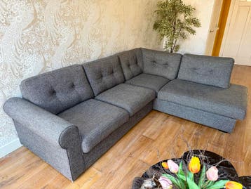 Gratis ruime hoekbank - L.265 x B.210cm - Gebruikt