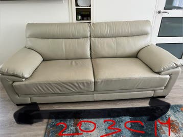 GRATIS: Luxe Leren 3-zits bank (203 cm) - MOET WEG