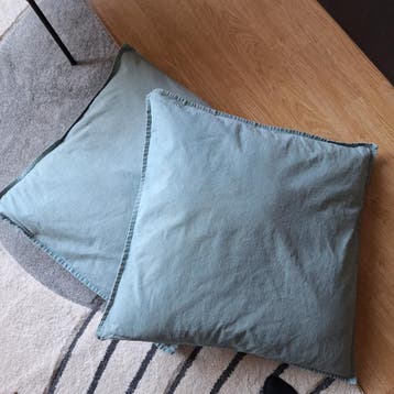 Leenbakker kussens: 2 grote (50x50) en 2 gestreepte (35x60)