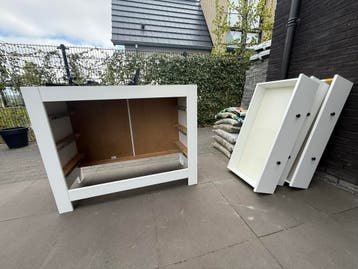 Witte ladekast commode met 3 lades - Bopita