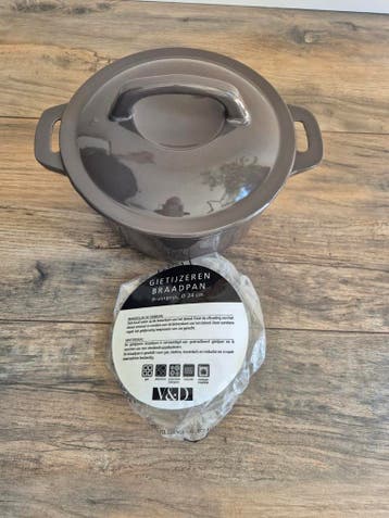 Gietijzeren braadpan doorsnede 24 cm