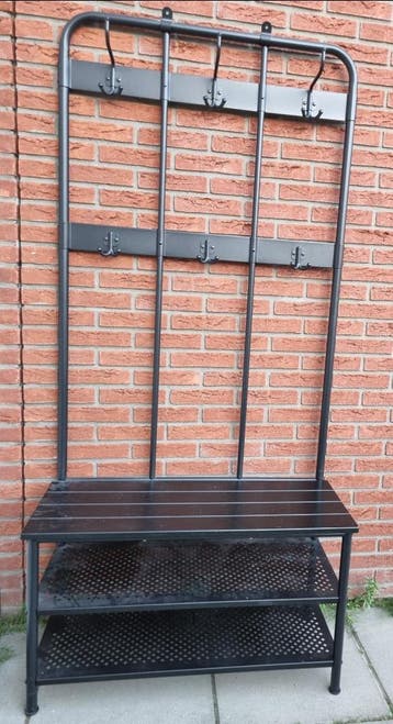 Kapstok met schoenenrek zwart PINNIG