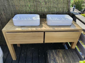 Wastafelmeubel 140 cm breed met dubbele wasbakken