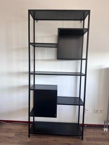 Zwarte Open Wandkast/Vakkenkast