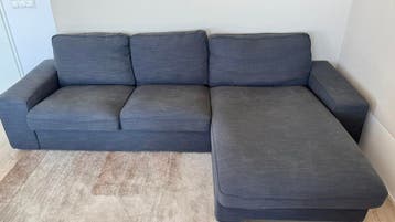 Gratis: IKEA KIVIK bank (chaise longue + 2-zits) – antraciet
