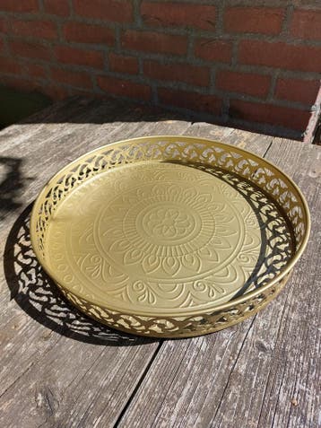 Goudkleurige decoratieve schaal - 38 cm