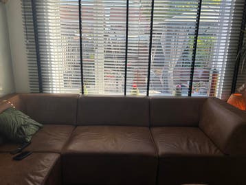 Leren bank, 3 losse elementen!