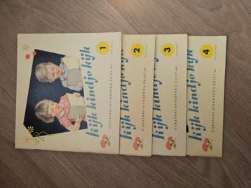 4 boekjes: Kijk Kindje Kijk - Vintage kinderboeken set
