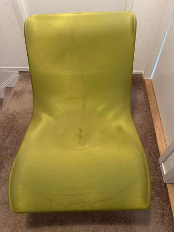 GRATIS Groene loungestoel / relaxstoel met metalen frame