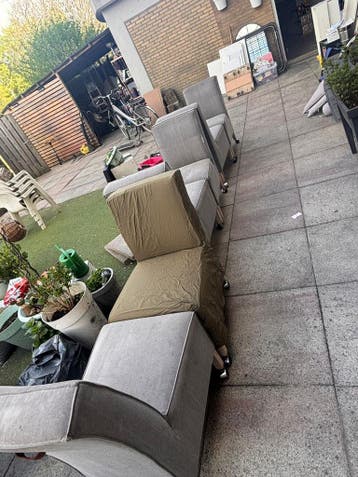 Set van 6 eetkamer stoelen op wielen gratis ophalen