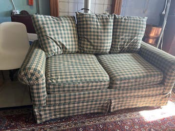 Geruite tweepersoonsbank - Groen/beige