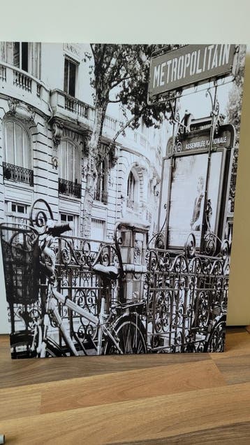 Gratis canvasdoek Parijs zwart/wit