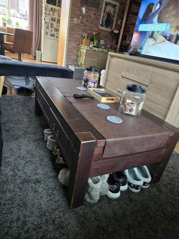 Salontafel met 2 doorlopende lades - 130x70x44 cm