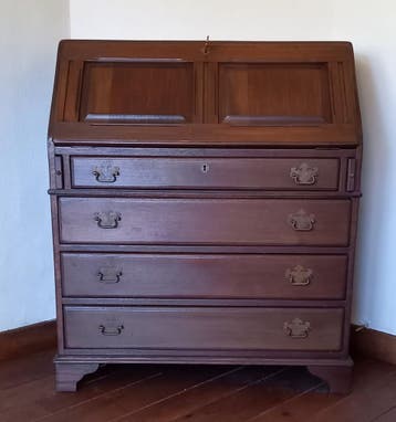 Secretaire - Klassiek houten bureau met lades- gratis op te