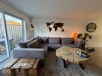 Comfortabele hoekbank (plofbank) grijs