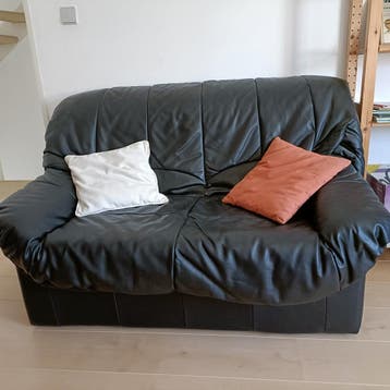 Comfortabele kunstleren bank - 2-zits